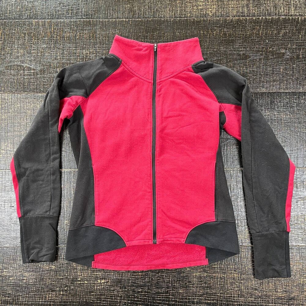The North Face Full Zip Fleece Flash Dry Red Black Jacket Women's Size M